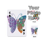 Vintage Style Floral Butterfly Playing Cards 54 (Mini)  Front - Spade6