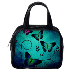 Texture Butterflies Background Classic Handbags (one Side) by Amaryn4rt