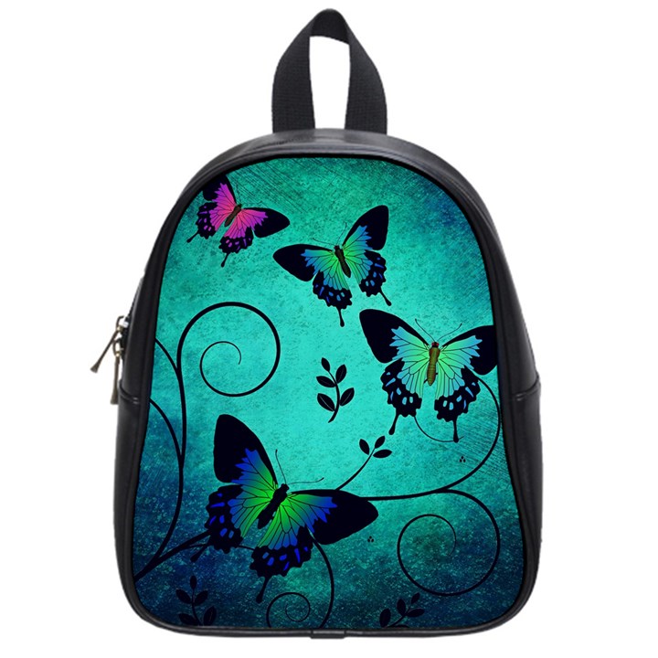 Texture Butterflies Background School Bags (Small) 