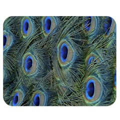 Peacock Feathers Blue Bird Nature Double Sided Flano Blanket (medium)  by Amaryn4rt