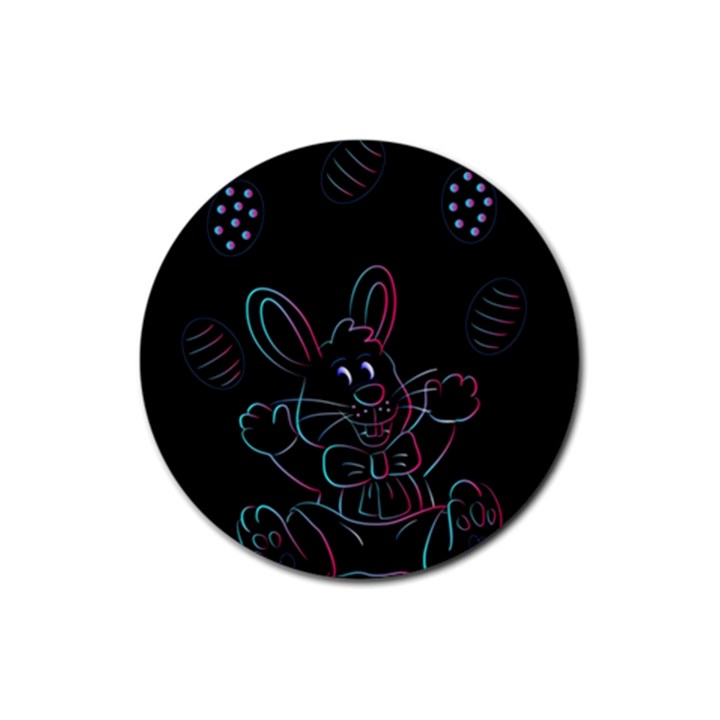Easter Bunny Hare Rabbit Animal Rubber Round Coaster (4 pack) 
