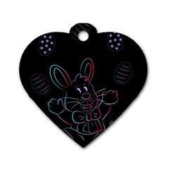 Easter Bunny Hare Rabbit Animal Dog Tag Heart (two Sides) by Amaryn4rt