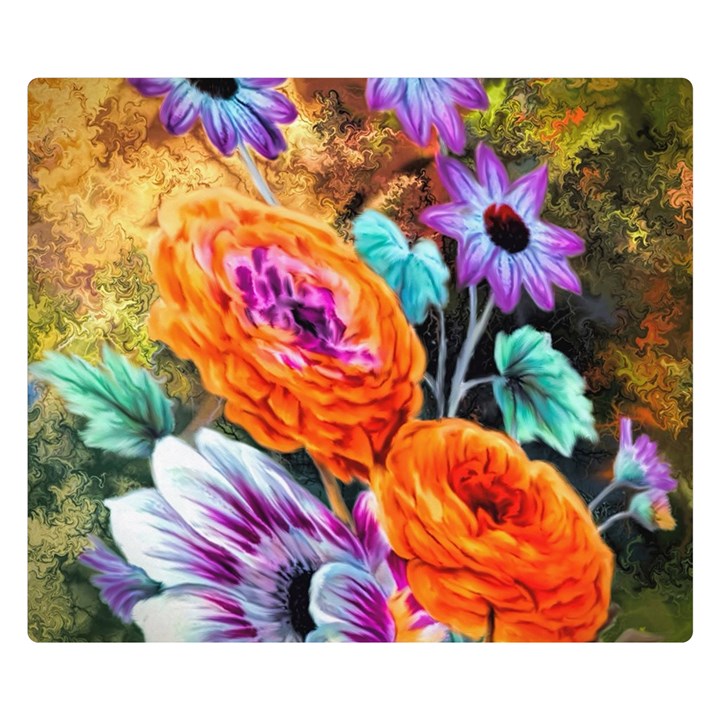 Flowers Artwork Art Digital Art Double Sided Flano Blanket (Small) 