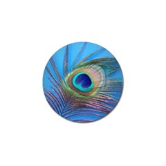 Peacock Feather Blue Green Bright Golf Ball Marker