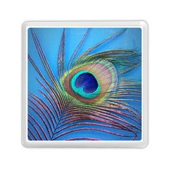 Peacock Feather Blue Green Bright Memory Card Reader (Square) 