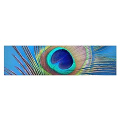 Peacock Feather Blue Green Bright Satin Scarf (oblong) by Amaryn4rt