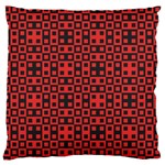 Abstract Background Red Black Large Flano Cushion Case (Two Sides) Front