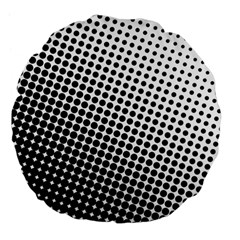 Background Wallpaper Texture Lines Dot Dots Black White Large 18  Premium Flano Round Cushions by Amaryn4rt