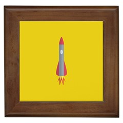 Plane Rocket Space Yellow Framed Tiles