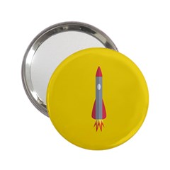 Plane Rocket Space Yellow 2 25  Handbag Mirrors