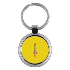 Plane Rocket Space Yellow Key Chains (round) 