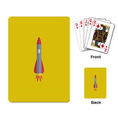 Plane Rocket Space Yellow Playing Card