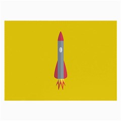 Plane Rocket Space Yellow Large Glasses Cloth by Alisyart