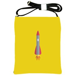 Plane Rocket Space Yellow Shoulder Sling Bags