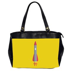 Plane Rocket Space Yellow Office Handbags (2 Sides) 