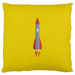 Plane Rocket Space Yellow Large Cushion Case (two Sides)