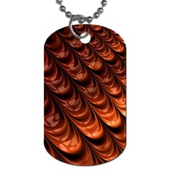 Brown Fractal Mathematics Frax Dog Tag (one Side) by Amaryn4rt