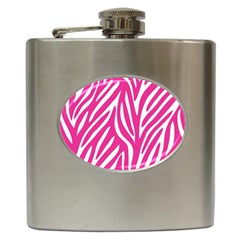 Zebra Skin Pink Hip Flask (6 Oz)