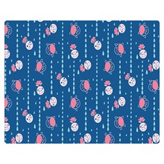 Pig Pork Blue Water Rain Pink King Princes Quin Double Sided Flano Blanket (medium) 
