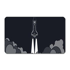 Plane Rocket Grey Magnet (rectangular) by Alisyart
