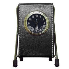 Plane Rocket Grey Pen Holder Desk Clocks