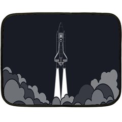 Plane Rocket Grey Double Sided Fleece Blanket (mini) 