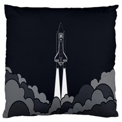 Plane Rocket Grey Large Cushion Case (two Sides)