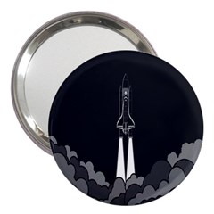 Plane Rocket Grey 3  Handbag Mirrors