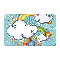 Rainbow Clouds Tree Circle Orange Magnet (rectangular) by Alisyart