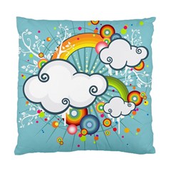 Rainbow Clouds Tree Circle Orange Standard Cushion Case (two Sides)