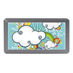 Rainbow Clouds Tree Circle Orange Memory Card Reader (mini)