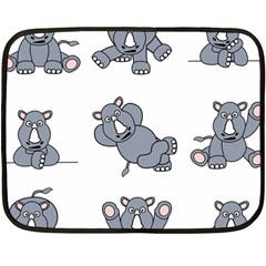 Rhinoceros Animal Rhino Fleece Blanket (mini)