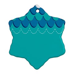 Sea Wave Blue Water Beach Snowflake Ornament (two Sides)