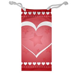 Postcard Banner Heart Holiday Love Jewelry Bag by Amaryn4rt