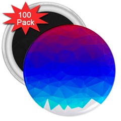Gradient Red Blue Landfill 3  Magnets (100 Pack) by Amaryn4rt