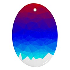 Gradient Red Blue Landfill Oval Ornament (two Sides) by Amaryn4rt