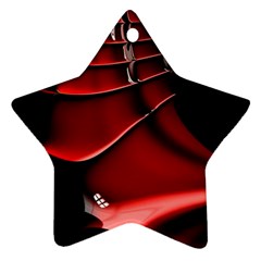 Red Black Fractal Mathematics Abstract Ornament (Star)