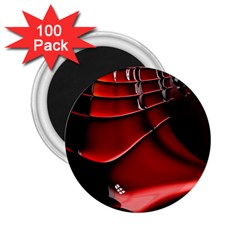 Red Black Fractal Mathematics Abstract 2.25  Magnets (100 pack) 