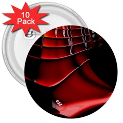 Red Black Fractal Mathematics Abstract 3  Buttons (10 pack) 