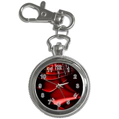 Red Black Fractal Mathematics Abstract Key Chain Watches