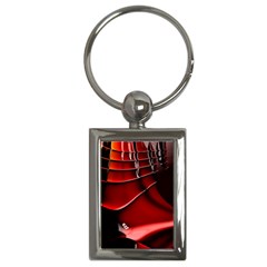 Red Black Fractal Mathematics Abstract Key Chains (Rectangle) 