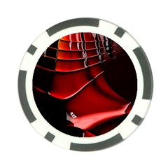 Red Black Fractal Mathematics Abstract Poker Chip Card Guard