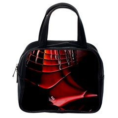 Red Black Fractal Mathematics Abstract Classic Handbags (one Side) by Amaryn4rt