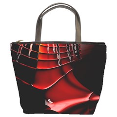 Red Black Fractal Mathematics Abstract Bucket Bags