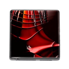 Red Black Fractal Mathematics Abstract Memory Card Reader (Square)