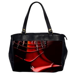 Red Black Fractal Mathematics Abstract Office Handbags (2 Sides) 