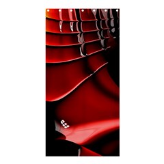 Red Black Fractal Mathematics Abstract Shower Curtain 36  x 72  (Stall) 