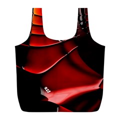 Red Black Fractal Mathematics Abstract Full Print Recycle Bags (L) 