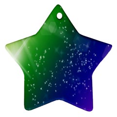 Shiny Sparkles Star Space Purple Blue Green Ornament (Star)