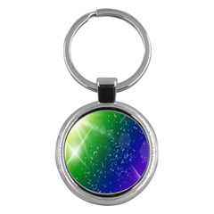 Shiny Sparkles Star Space Purple Blue Green Key Chains (Round) 